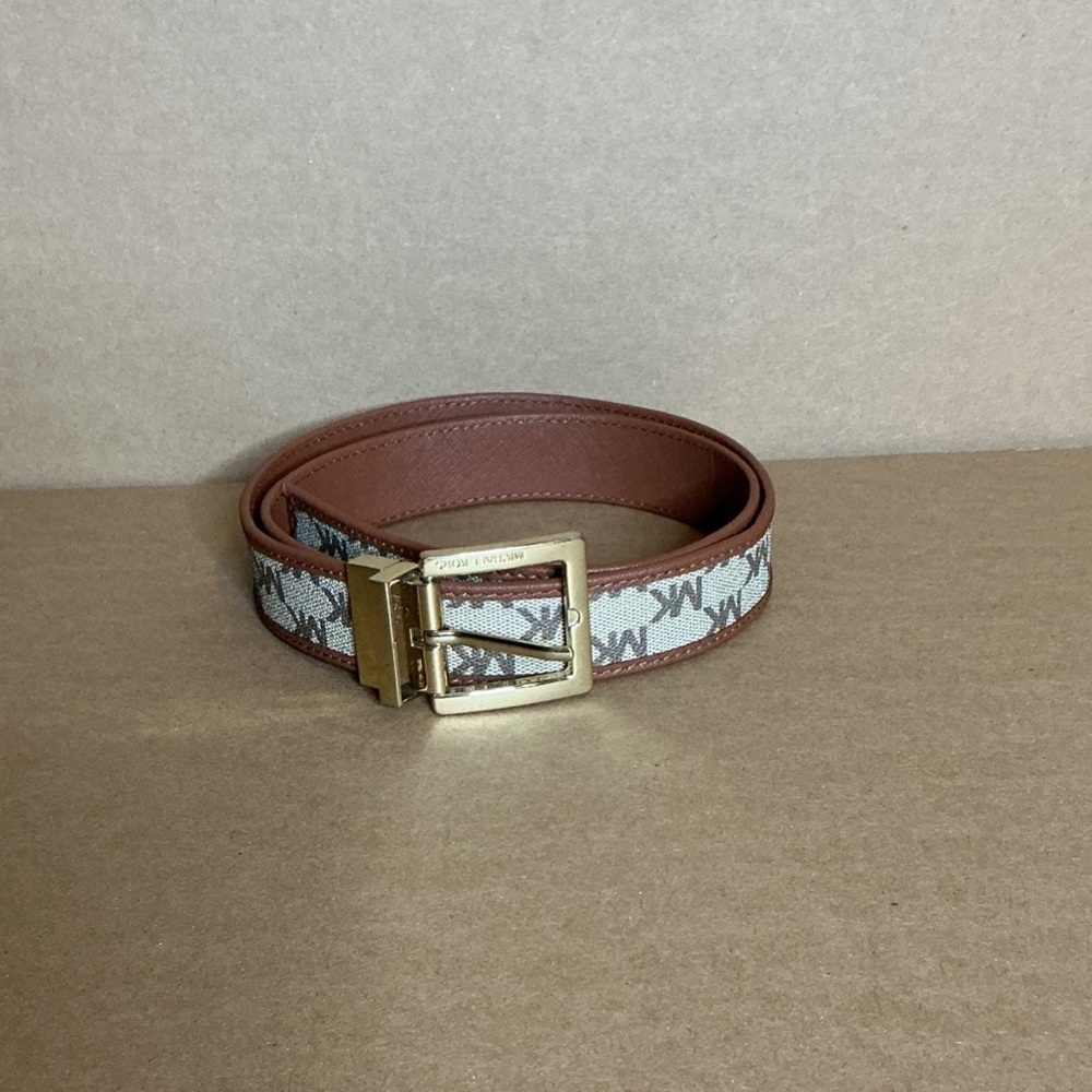 Michael Kors Tan and Gold Men's Belt double face size 39